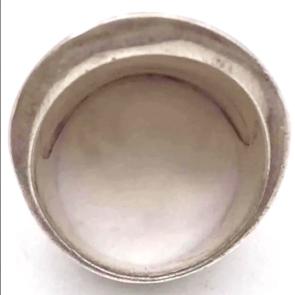 🗝 Sculpted Modern Dot Pattern 925 Sterling Silver ring - Picture 4 of 7